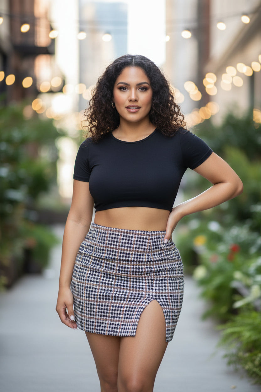 Mini Skirt with Slit