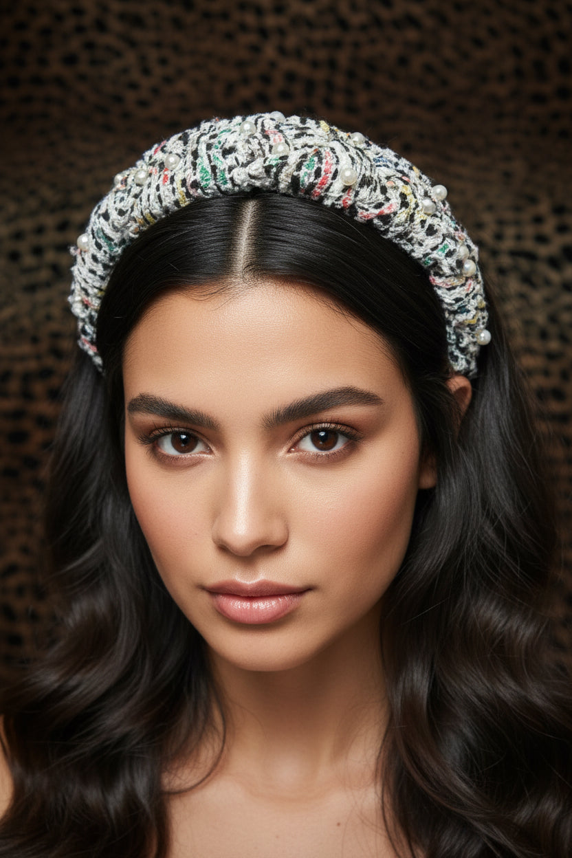 Pearl Luxe Tweed Headband