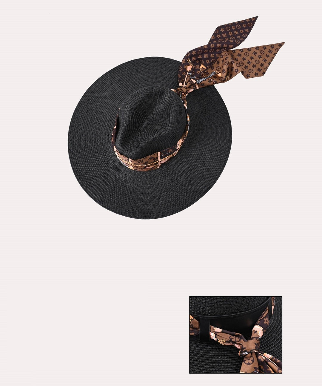 Women’s Fashion Hat with Brown Scarf
