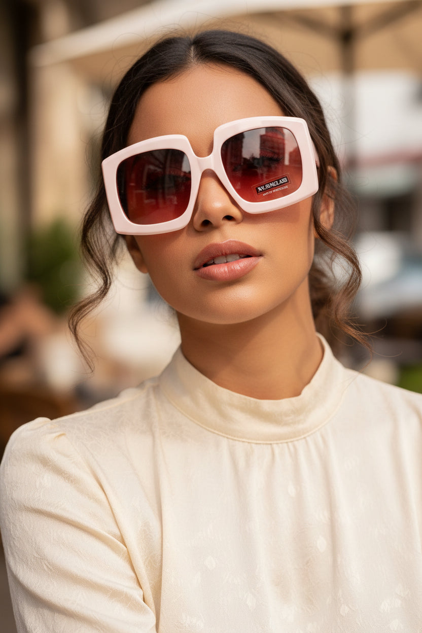 Blush Luxe Oversized Square Sunglasses