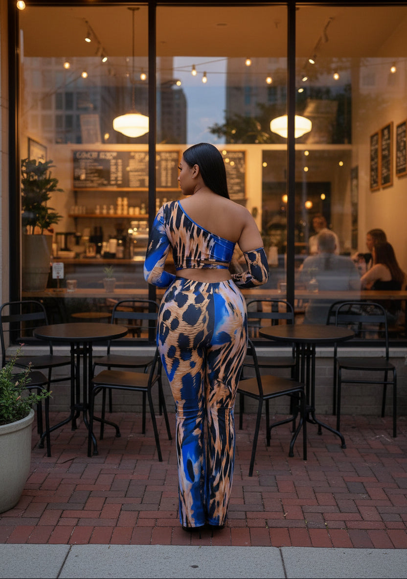 One Shoulder Butterfly Cuff Top & Pants