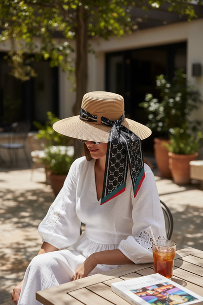 Fashion Hat w/ Black Scarf