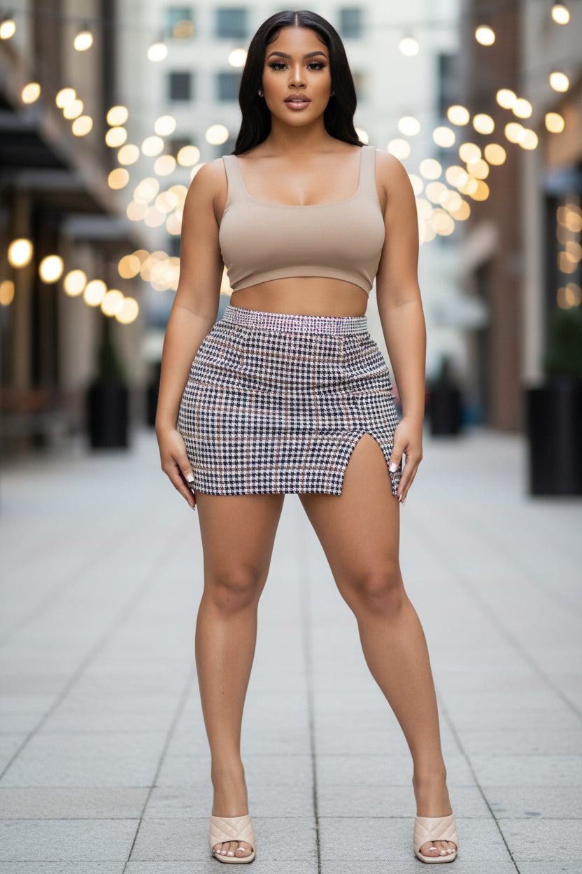 Mini Skirt with Slit