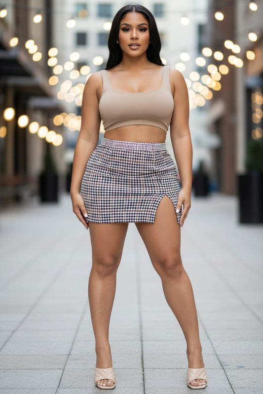 Mini Skirt with Slit