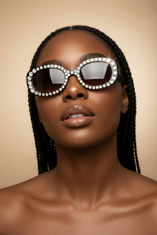 Midnight Glam Rhinestone Sunglasses
