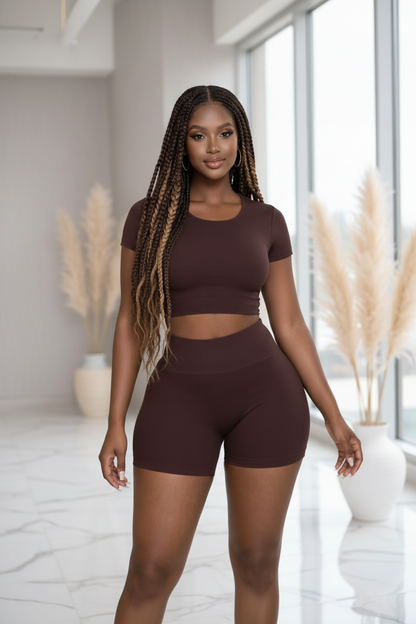 Everyday Ribbed Chic Short Set