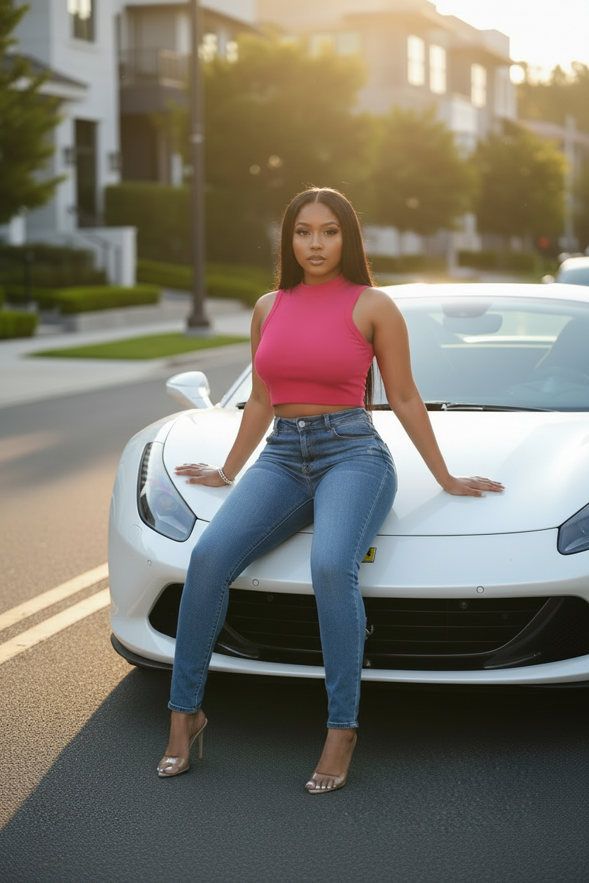 Ribbed Stretch Mock Neck Crop Top