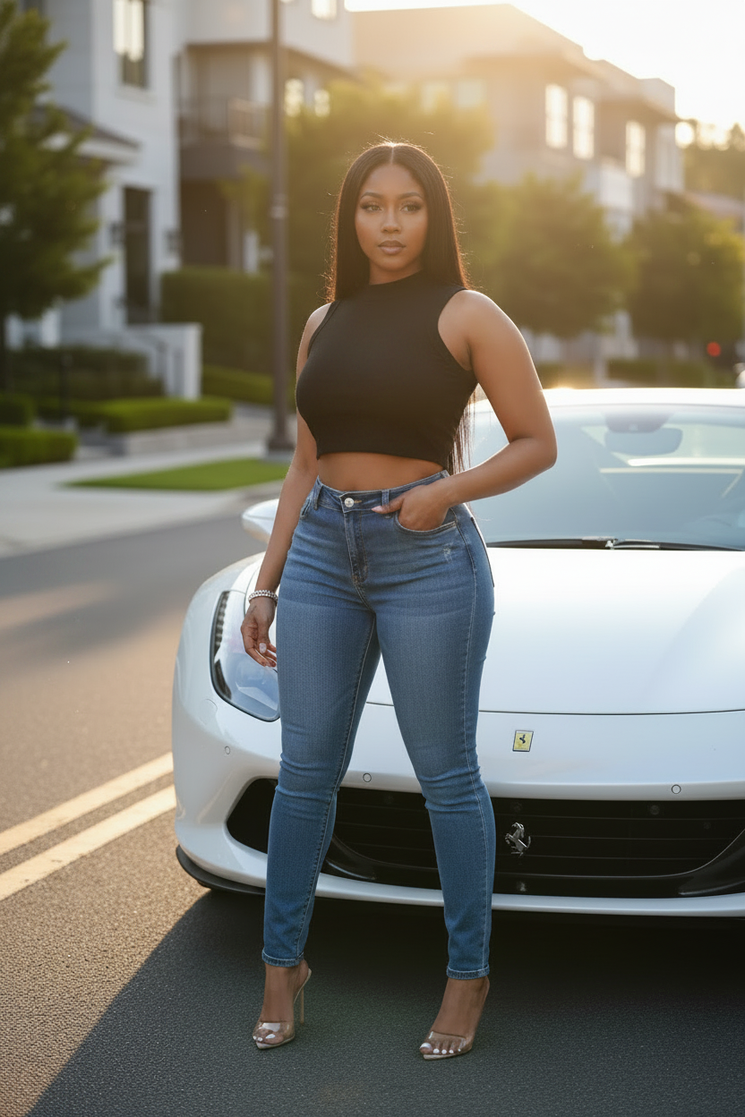 Ribbed Stretch Mock Neck Crop Top
