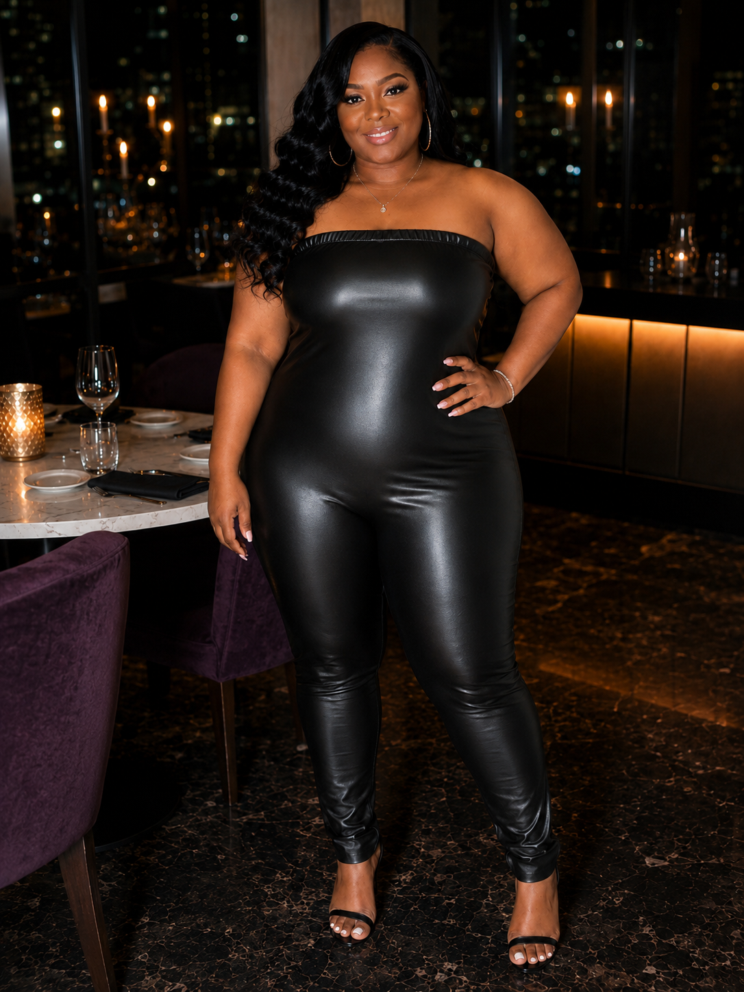 Midnight Luxe Faux Leather Jumpsuit
