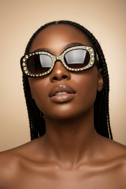 Midnight Glam Rhinestone Sunglasses