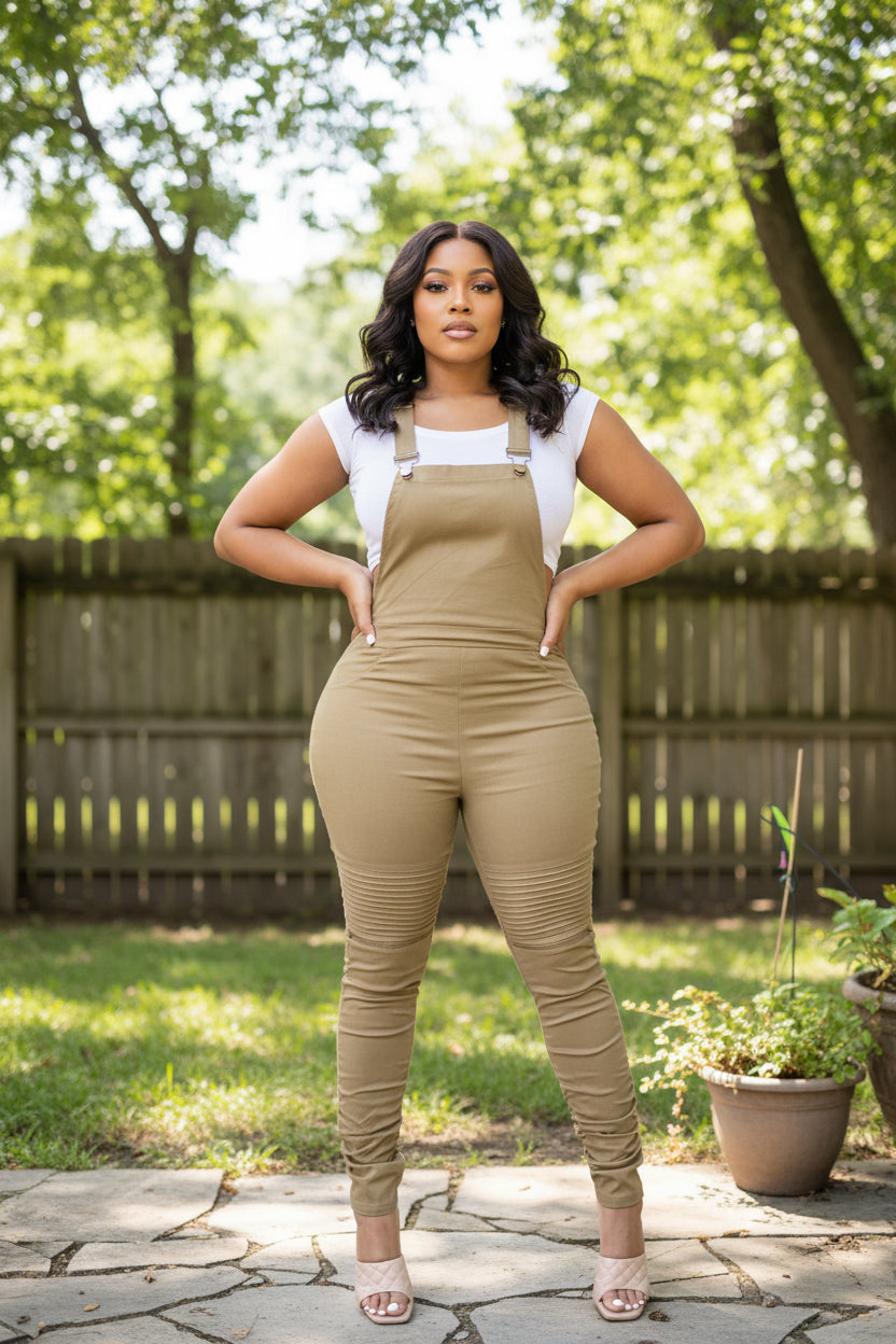 Fitted Scrunch Bottom Overalls