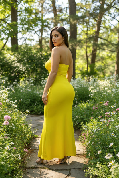 Radiant Yellow Strapless Maxi Dress