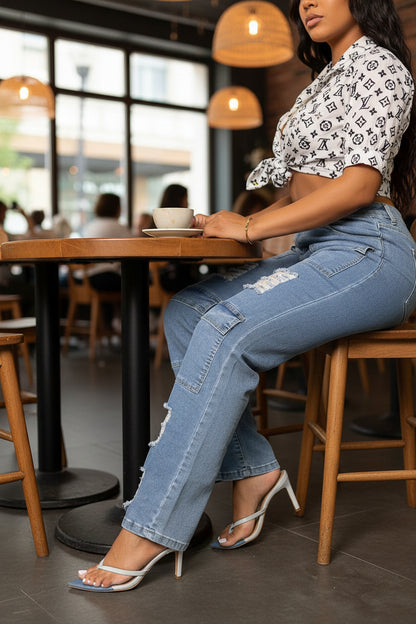 Multi Pocket Ripped Denim Jeans ONLINE WOMENS CLOTHING BOUTIQUE, WOMENS ONLINE BOUTIQUE NEAR ME