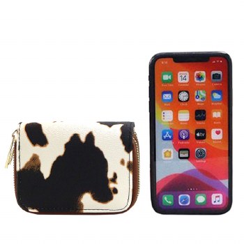 Small Faux Leather Wallet – Double Zipper