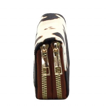 Small Faux Leather Wallet – Double Zipper