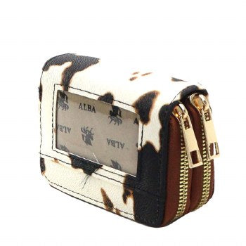 Small Faux Leather Wallet – Double Zipper