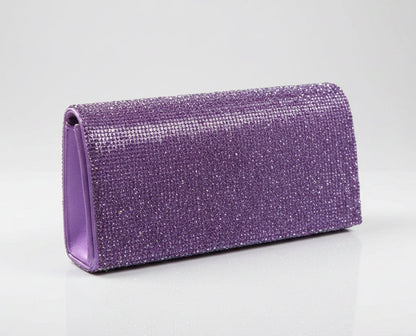Elegant Rhinestone Clutch Purse with Chain Strap